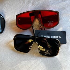 PrettyLittleThing Red and Black Sunglasses